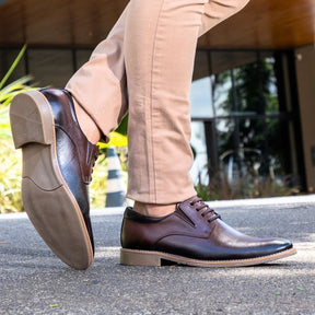Sapato Social Masculino Derby Elegance Couro Legítimo – Bico Redondo