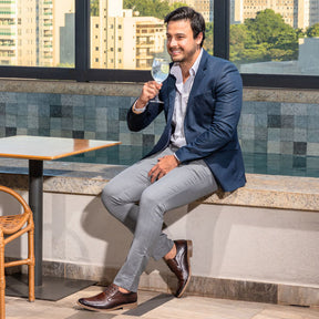 Sapato Social Masculino Derby Elegance Couro Legítimo – Bico Redondo