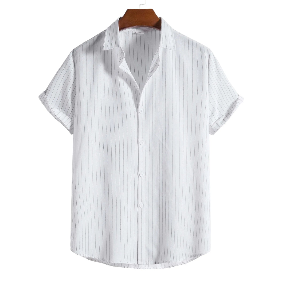 Camisa Casual Listrada Masculina Valenza Manga Curta
