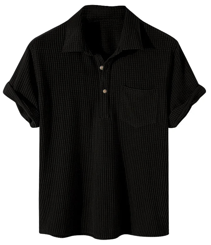 Camisa Casual Masculina Raffinato Bolso Frontal Manga Curta