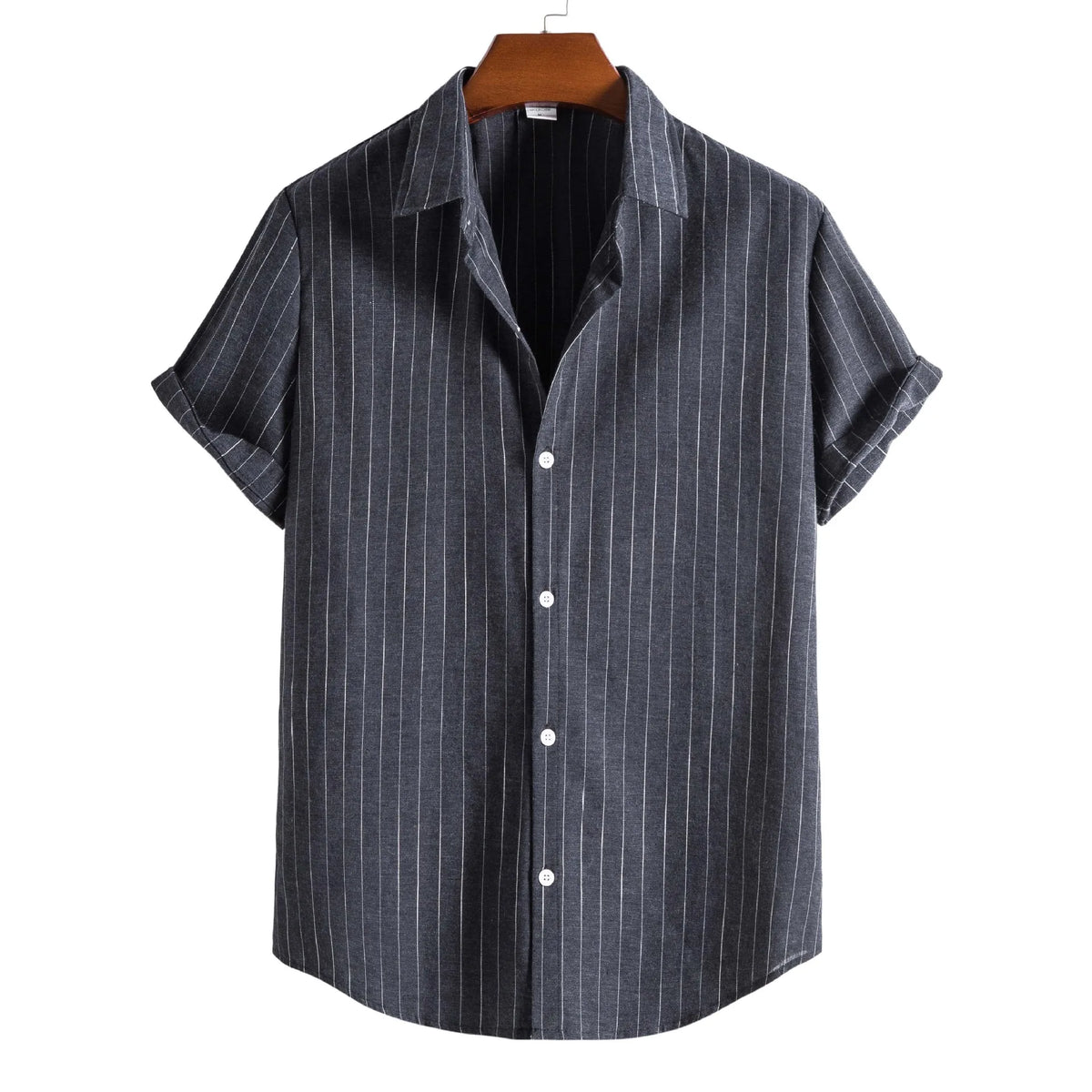 Camisa Casual Listrada Masculina Valenza Manga Curta